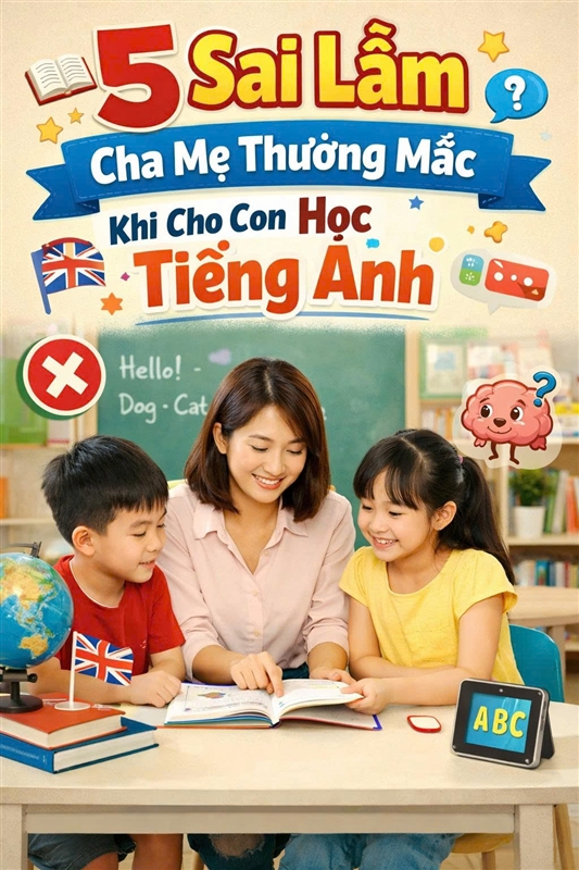 5 SAI LẦM CHA MẸ THƯỜNG MẮC KHI CHO CON HỌC TIẾNG ANH