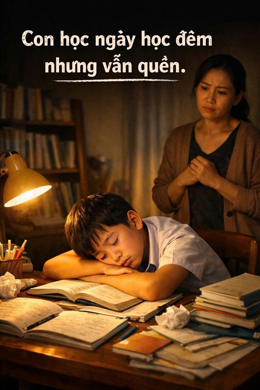 CON HỌC NGÀY HỌC ĐÊM NHƯNG VẪN QUÊN – NỖI LO THƯỜNG TRỰC CỦA PHỤ HUYNH