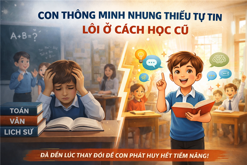 CON THÔNG MINH NHƯNG THIẾU TỰ TIN – LỖI Ở CÁCH HỌC CŨ