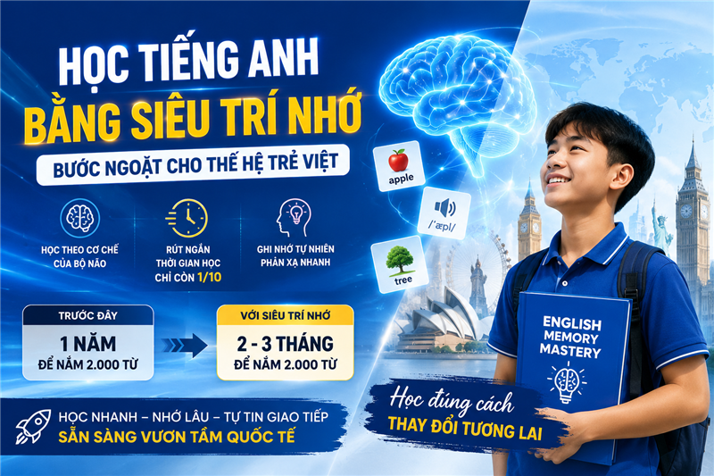 HỌC TIẾNG ANH BẰNG SIÊU TRÍ NHỚ – CUỘC CÁCH MẠNG GIÚP THẾ HỆ TRẺ VIỆT BỨT PHÁ TOÀN CẦU